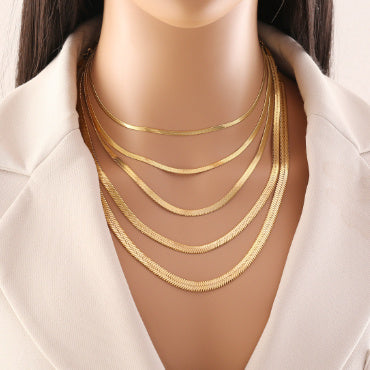 Cadena de serpiente de moda de acero inoxidable para clavícula