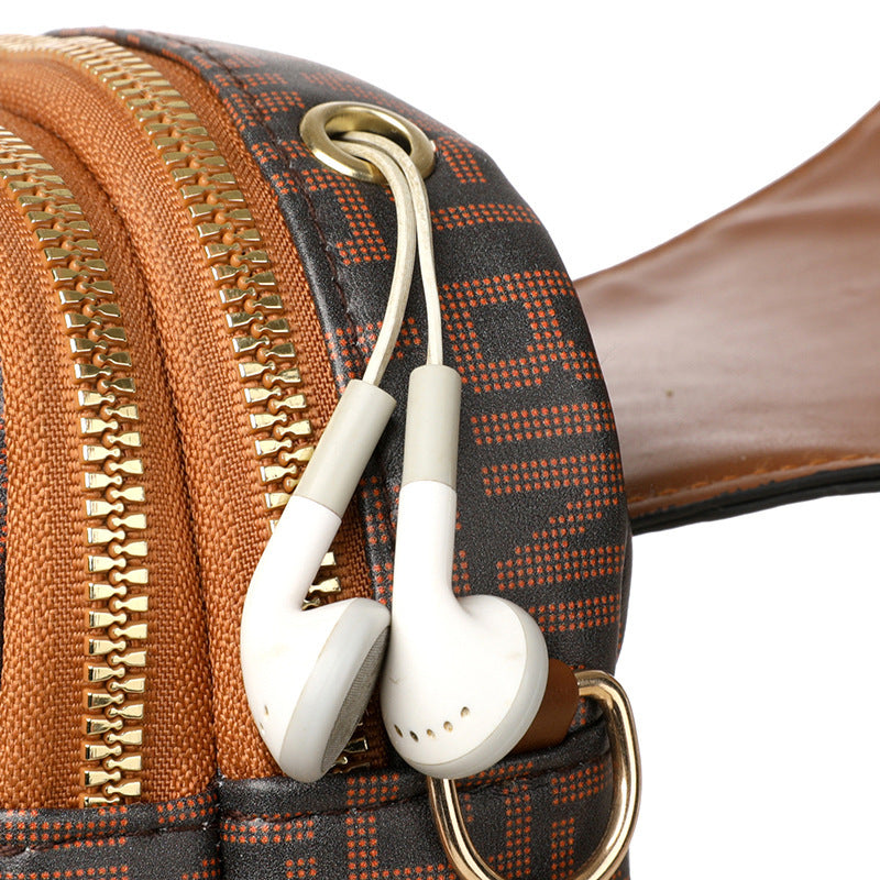 Retro Printed Mini Crossbody Bag