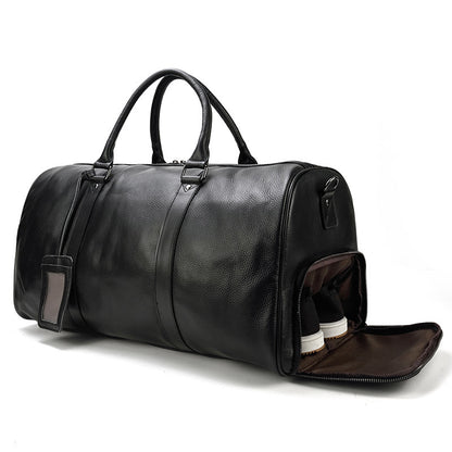 Bolsa de viaje de cuero auténtico para hombre