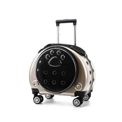 Kleine Haustier-Trolley-Tasche, tragbare Hunde-Wickeltasche, transparente Schultern, Katzentasche, Raumkapsel