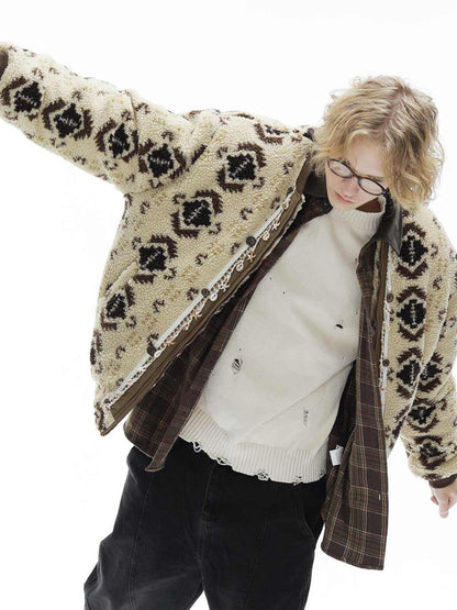 Dicke Herrenjacke aus Lammwolle mit zusätzlichem Fleece
