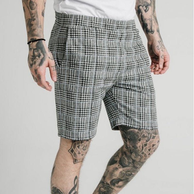 Summer Striped Casual Shorts Straight Leg Cropped Pants Men - BAGMODA