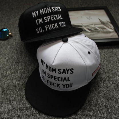 Gorra de béisbol hip hop con letras para hombre