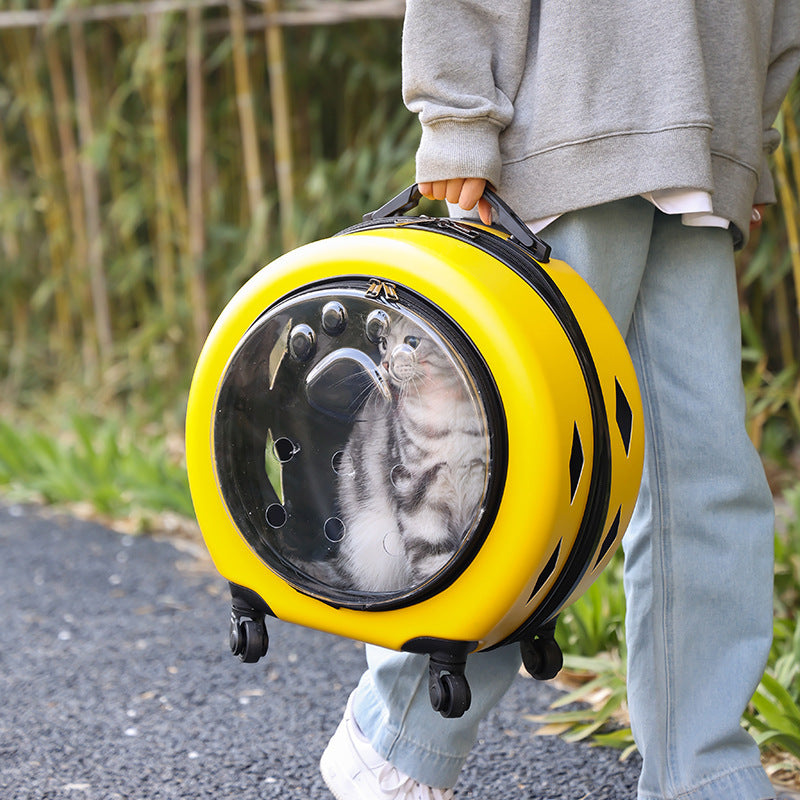 Pet Trolley Bag Transparent Reinforced Portable PC Cat Bag Dog Out