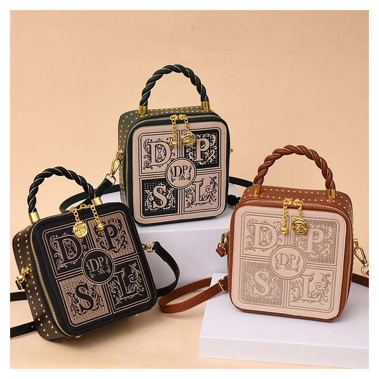 Bag Female Letter Portable Small Square Bag Single Shoulder Crossbody Bag