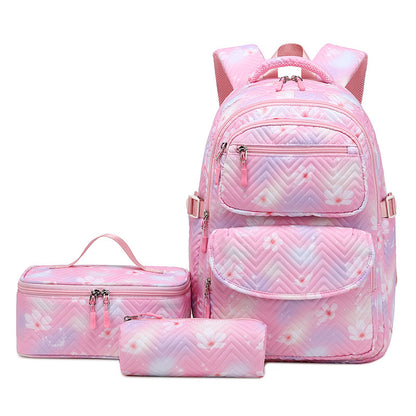 Neuer bedruckter dreiteiliger modischer Schulrucksack