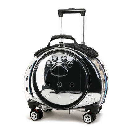 Kleine Haustier-Trolley-Tasche, tragbare Hunde-Wickeltasche, transparente Schultern, Katzentasche, Raumkapsel