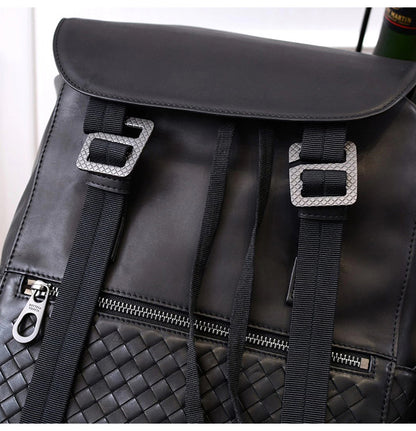 Mochila trenzada de cuero