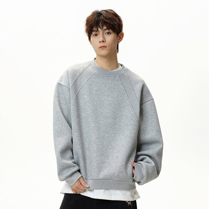 Heavy Space Cotton Round Neck Sweater Men's Autumn