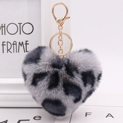 Llavero de corazón de peluche para mujer
