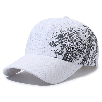 Hut Herren Baseballkappe im chinesischen Stil mit Drachen-Print aus Polyester