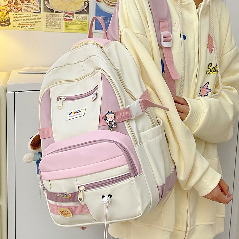 Fashion Color Contrast Large Capacity Travel Backpack