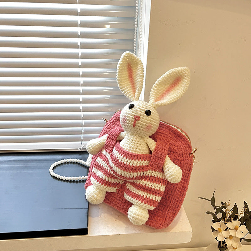 Rabbit Woolen Yarn Bag Hand-woven Bag DIY Crocheted