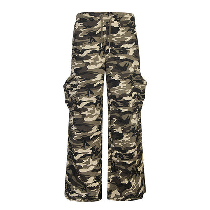 Pantalones deportivos holgados de camuflaje para mujer