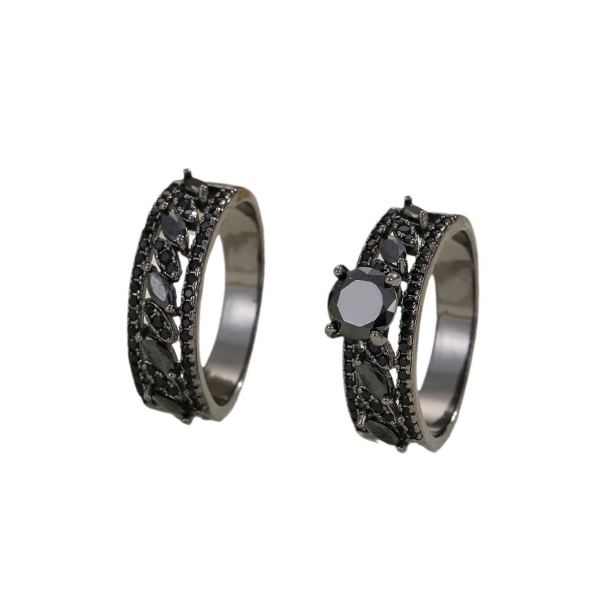 Copper Inlaid Zircon Ear Of Rice Advanced Couple Ring