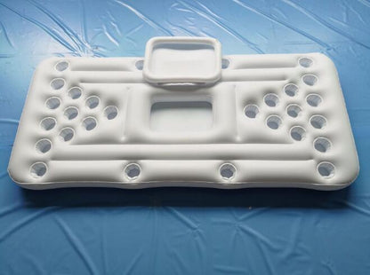 Colchón de aire para fiesta acuática, cubo de hielo, enfriador, portavasos, mesa inflable para beer pong, flotador de piscina