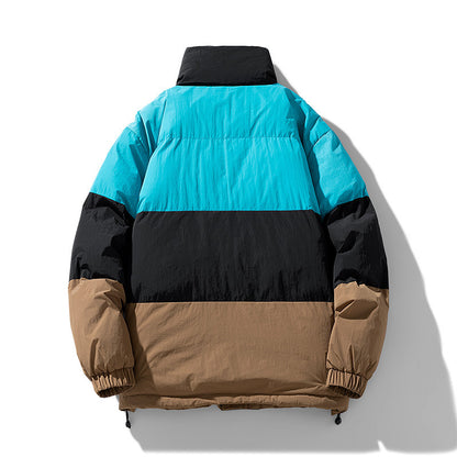 Abrigo acolchado de algodón de invierno para hombre, abrigo holgado con solapa.