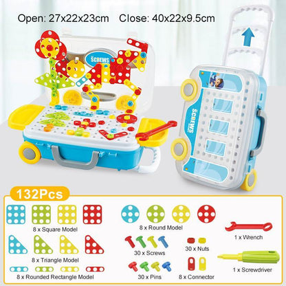 132/308Pcs Kinder Elektrische Bohrer Spielzeug DIY Pädagogisches Puzzle 
