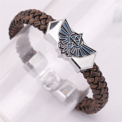 Pulsera tejida de Anime The Legend of Zelda, accesorios para disfraces de cosplay, pulseras de moda punk negras.