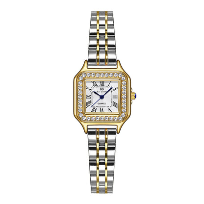 Reloj de acero inoxidable para mujer, de lujo y asequible.
