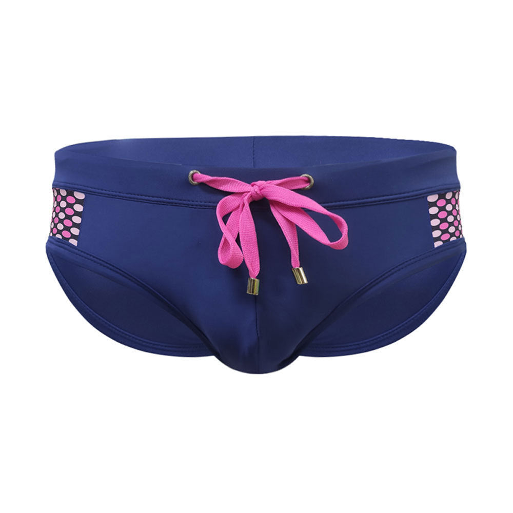 Sexy Close-fitting Swim Briefs Polka Dot Stitching Sports Beach Pants