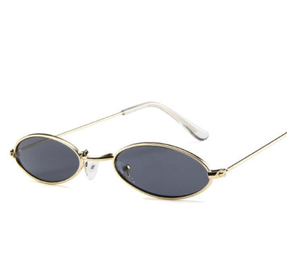 Metall-Sonnenbrille, elliptische Sonnenbrille, kleiner Rahmen, Ozean-Sonnenbrille, Persönlichkeitsbrille für Damen und Herren 