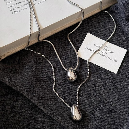Collar minimalista con colgante de gota de agua, accesorios ligeros de lujo de alta calidad para mujer