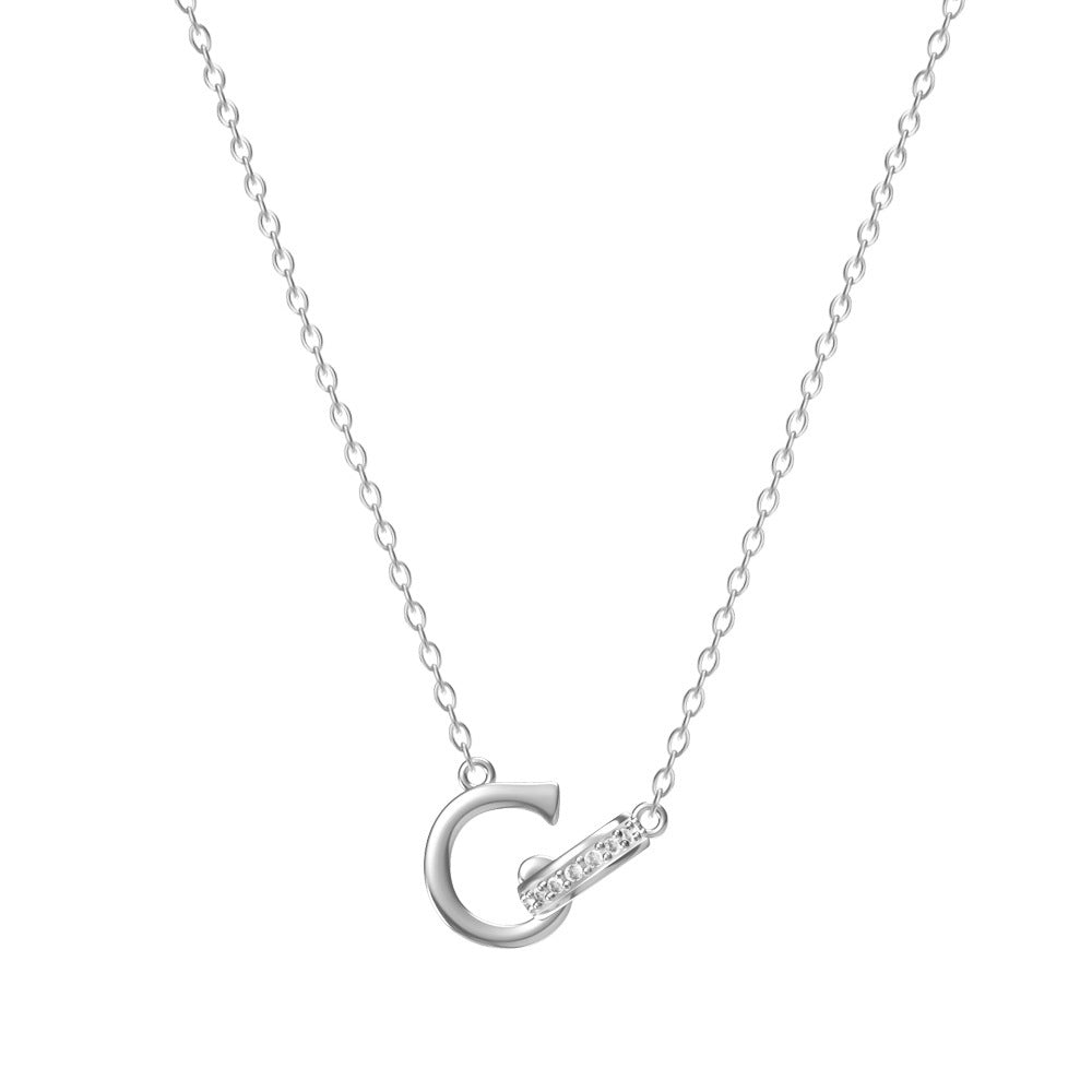 Women's 26-letter Necklace With Diamond Titanium Steel No Fading Clavicle Chain