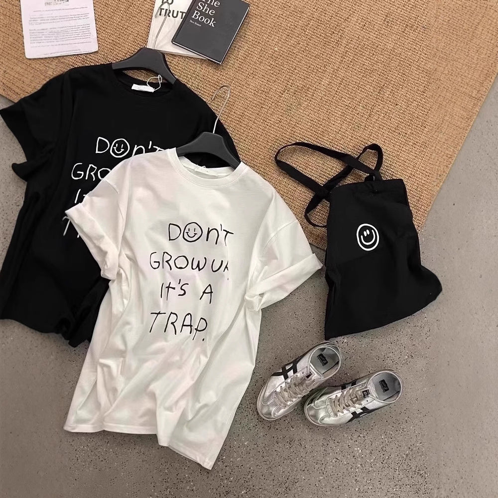 Short Sleeve Cotton Student Summer Wear  Loose Half-Sleeve Top Junior High School and High School Girls T-Shirt - BAGMODA