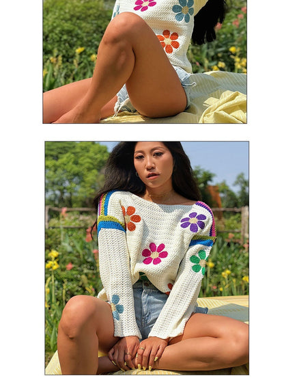 Suéteres de punto sueltos de otoño e invierno Ropa de mujer