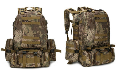 Mochila de viaje para montañismo al aire libre de camuflaje de 50 l