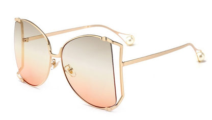 Quadratische Sonnenbrille Damen Metallrahmen Mode