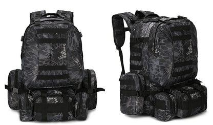 Mochila de viaje para montañismo al aire libre de camuflaje de 50 l