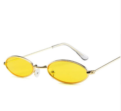 Metall-Sonnenbrille, elliptische Sonnenbrille, kleiner Rahmen, Ozean-Sonnenbrille, Persönlichkeitsbrille für Damen und Herren 