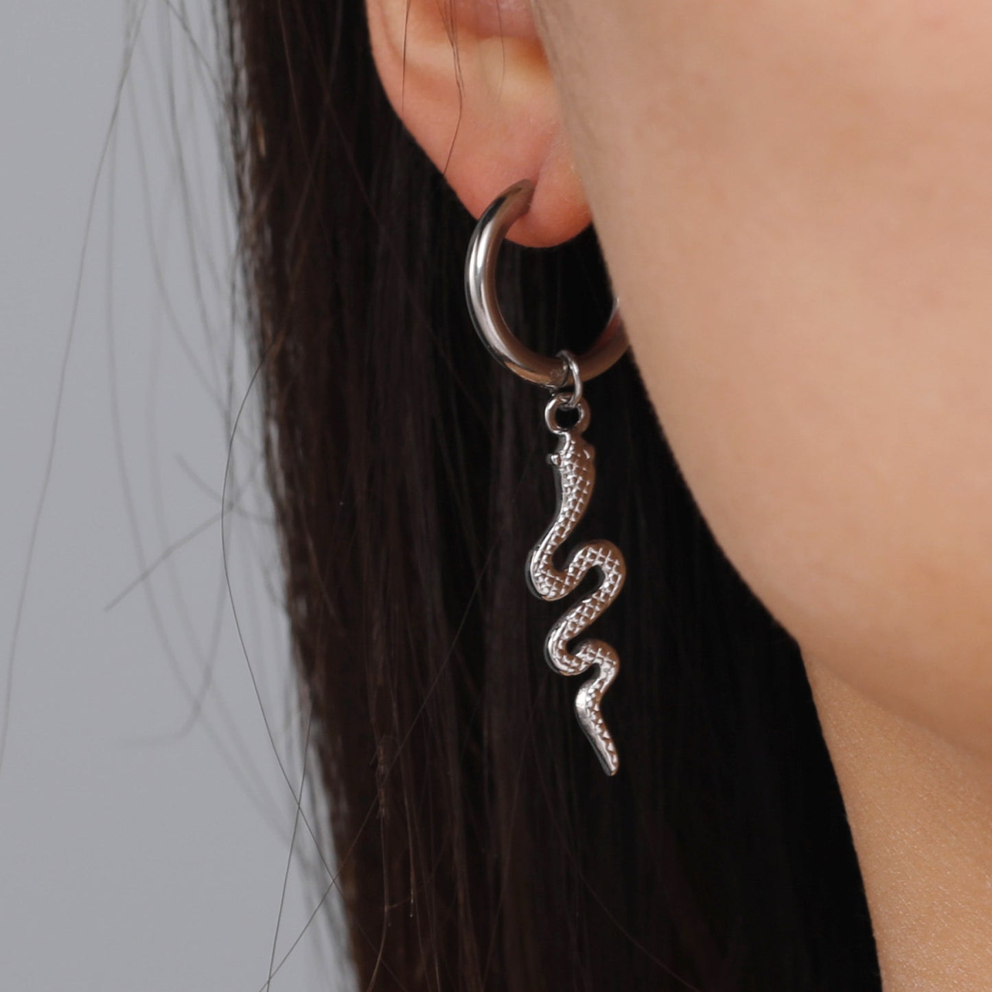 18K Gold Plated Stainless Steel Snake-shaped Vintage Earrings