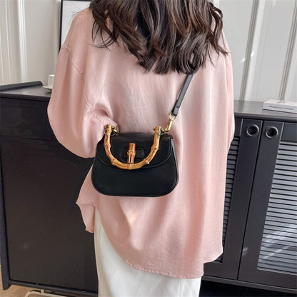 Vintage Bamboo Handle Shoulder Bag - BAGMODA