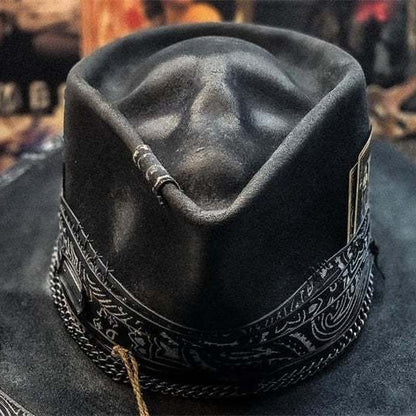 Halloween Neue handgemachte Totenkopfmütze Filz Jeansmütze