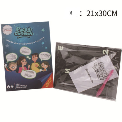 Pädagogisches Spielzeug Zeichenblock 3D Magie 8 Lichteffekte Puzzle Board Skizzenblock