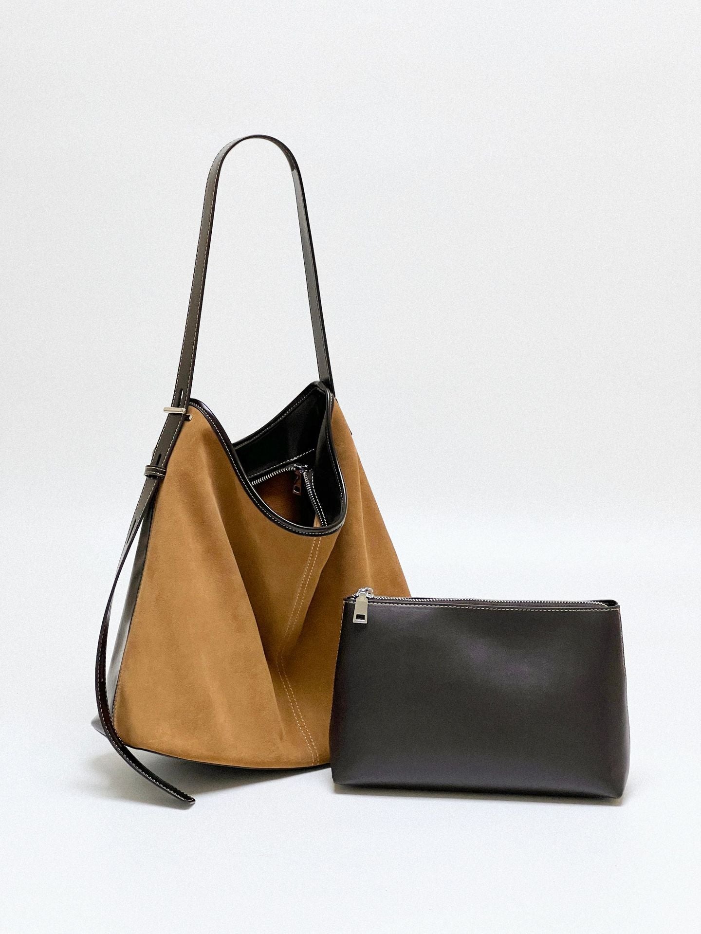 Matte Leather Underarm Commuter Bag