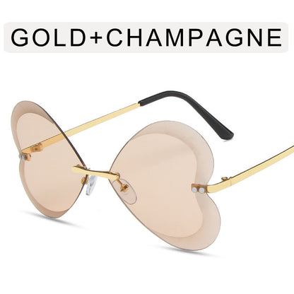 Retro Trend Liebe Persönlichkeit Metall Sonnenbrille Frauen