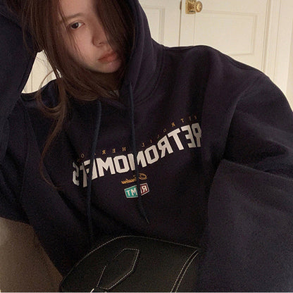 Sudadera con capucha acolchada de terciopelo para mujer