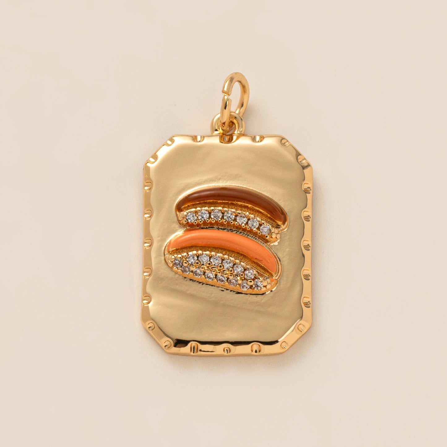 Food Rose Cherry Love Weather Cross Rectangular Pendant