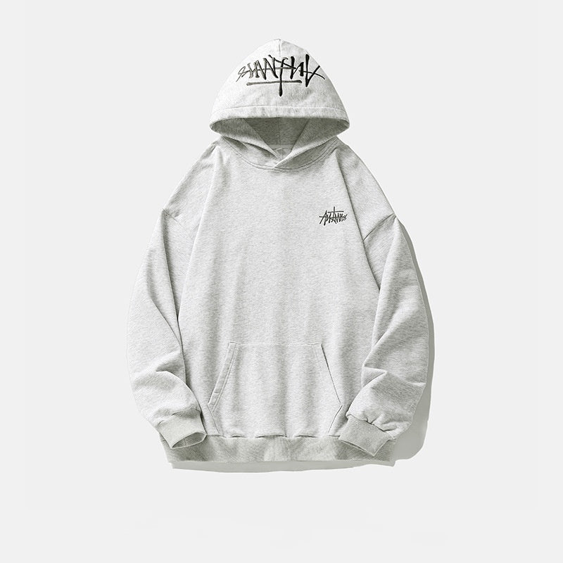 Fashion Hand-painted Letters Embroidered Hoodie Men