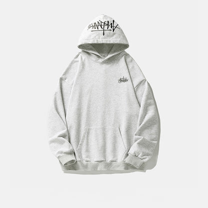 Fashion Hand-painted Letters Embroidered Hoodie Men