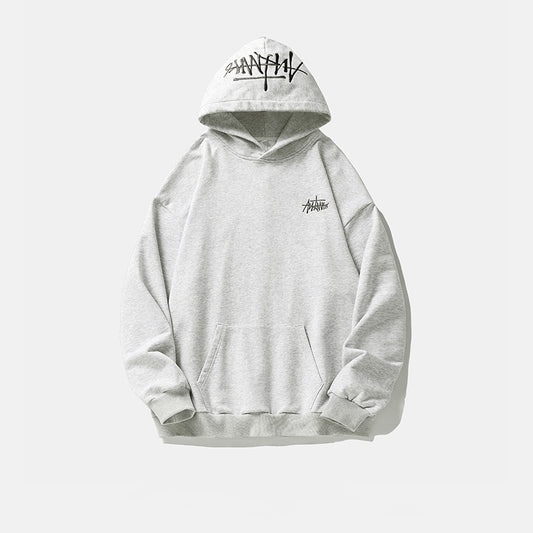 Fashion Hand-painted Letters Embroidered Hoodie Men