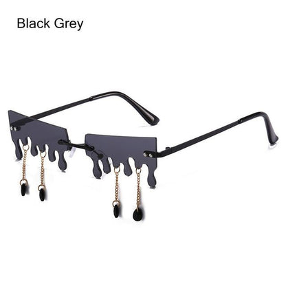 Modische randlose Schmetterlings-Sonnenbrille für Damen
