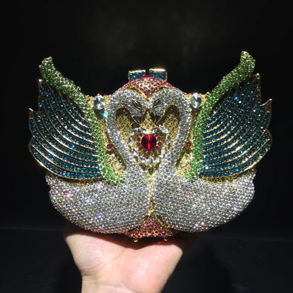 Swan Elegance Diamond Clutch - BAGMODA