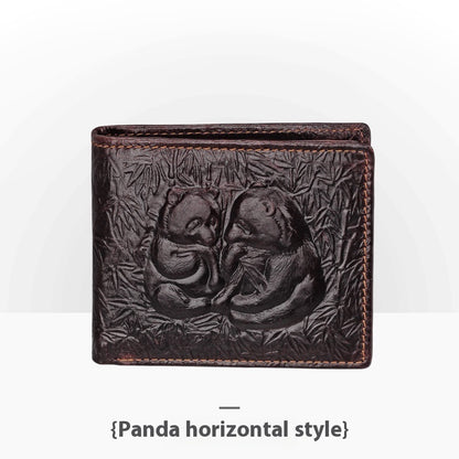 Personalisierte Retro-Handgemachte geprägte Lederbrieftasche für Männer