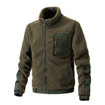 Berber Fleece Mantel Herren Herbst und Winter Stehkragen