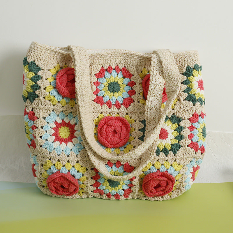 Camellia Woven Shoulder Bag